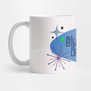 Retro Weed Design Blue Dream in Mid Century Modern Mug